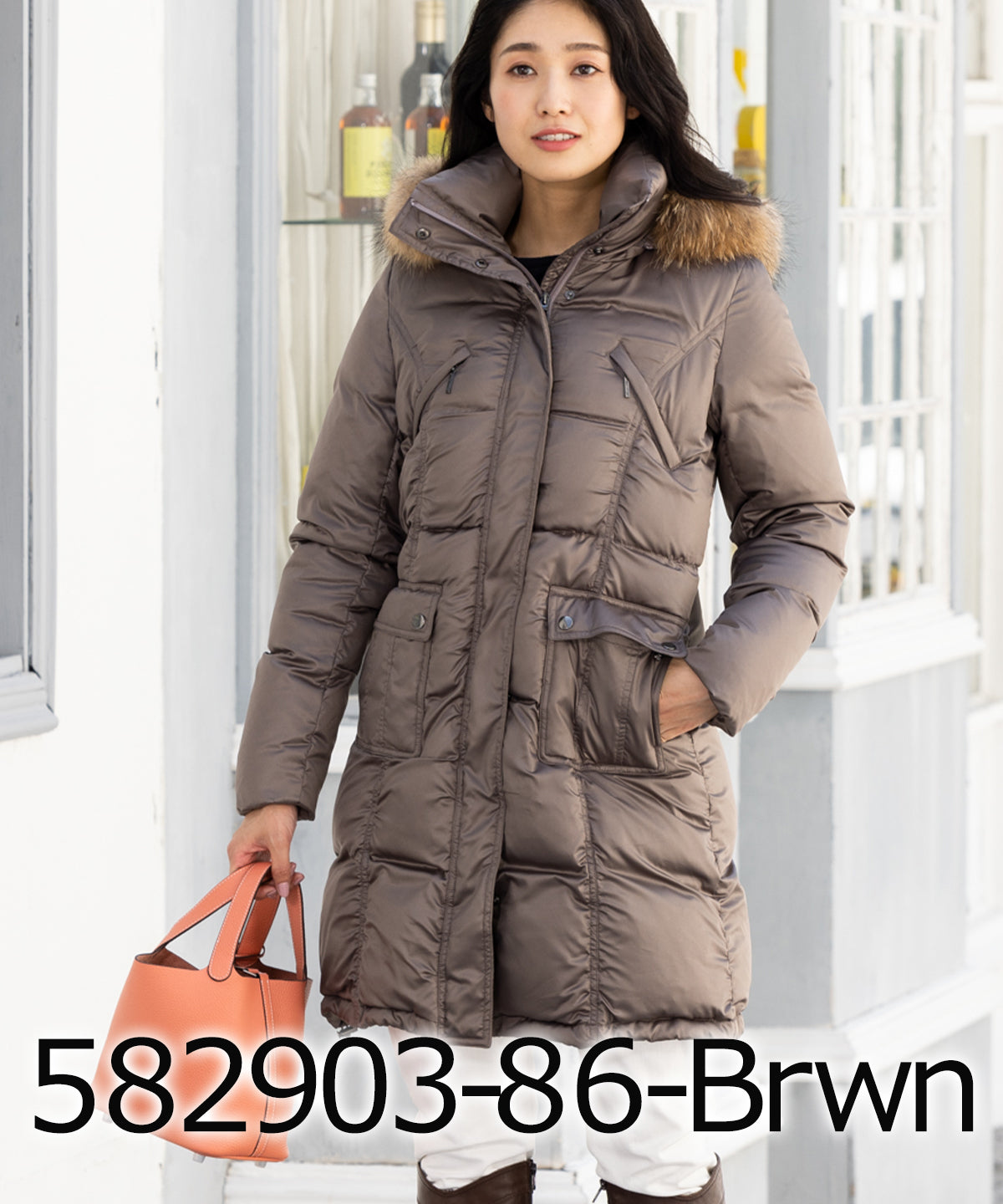 サンプル 処分セール  90㎝丈ひざ丈ダウンコート 582903