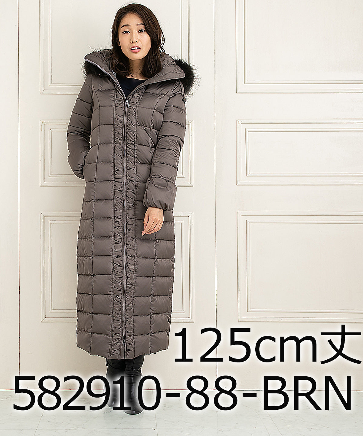 サンプル 処分セール  125㎝丈ひざ丈ダウンコート 582910